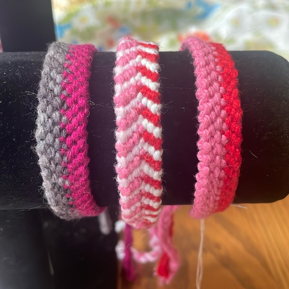 Bundle of Handwoven Pink Bracelets - Picture 1 of 4
